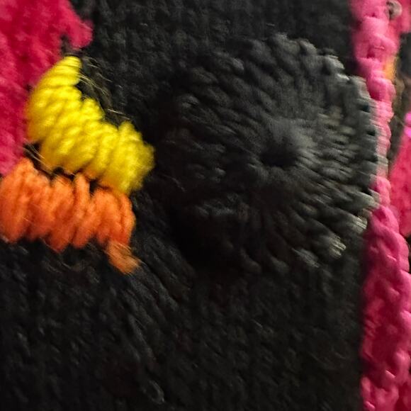 Lisa International Flamingo Beaded Sequin Cardigan Sweater Short Sleeve MEDIUM - Picture 11 of 14